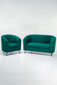 Комплект мебели Брамс  цвет изумрудный диван 2Д + кресло в Ревде - предосмотр 4