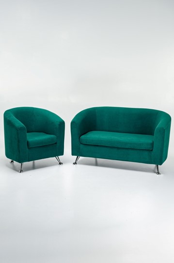 Комплект мебели Брамс  цвет изумрудный диван 2Д + кресло в Екатеринбурге - изображение 4
