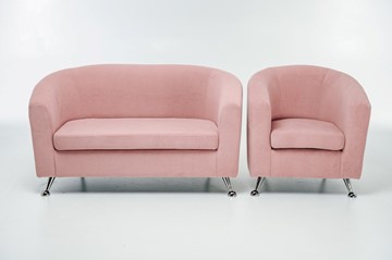 Комплект мебели Брамс  цвет розовый диван 2Д + кресло в Каменске-Уральском