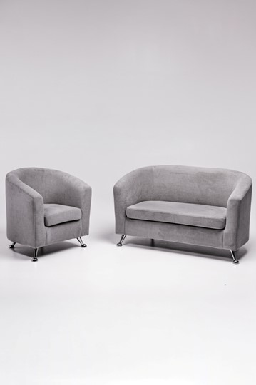Комплект мебели Брамс  цвет серый диван 2Д + кресло в Екатеринбурге - изображение 1