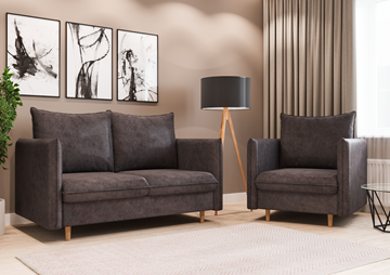 Комплект мебели диван и кресло Гримма графит в Кушве