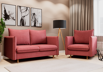 Комплект мебели диван и кресло Гримма коралл в Красноуфимске