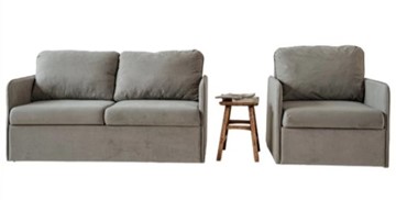 Комплект мебели Амира серый диван + кресло в Ирбите