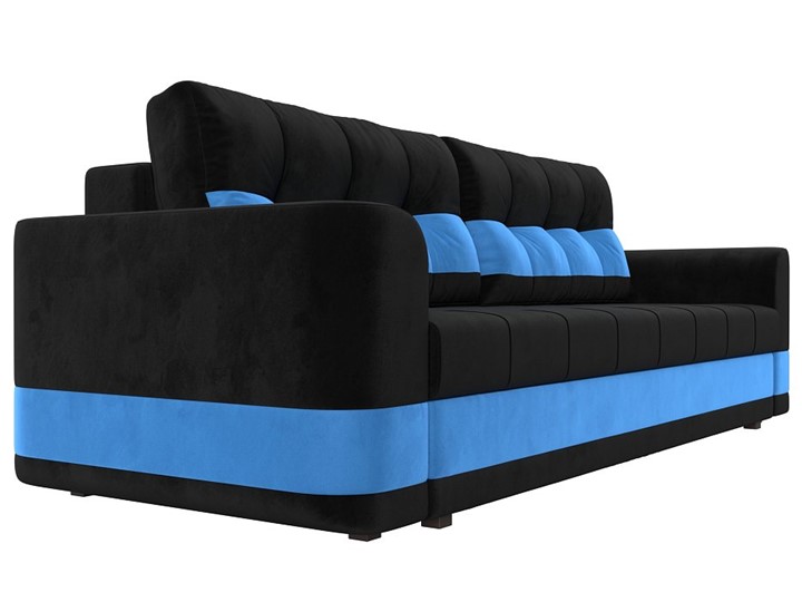 Прямой диван Честер, Черный/голубой (велюр) в Екатеринбурге - изображение 2