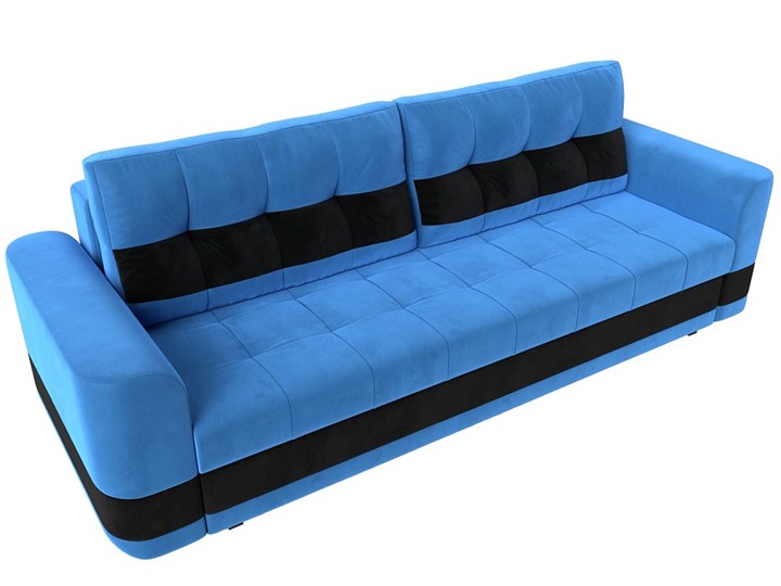 Прямой диван Честер, Голубой/черный (велюр) в Екатеринбурге - изображение 4