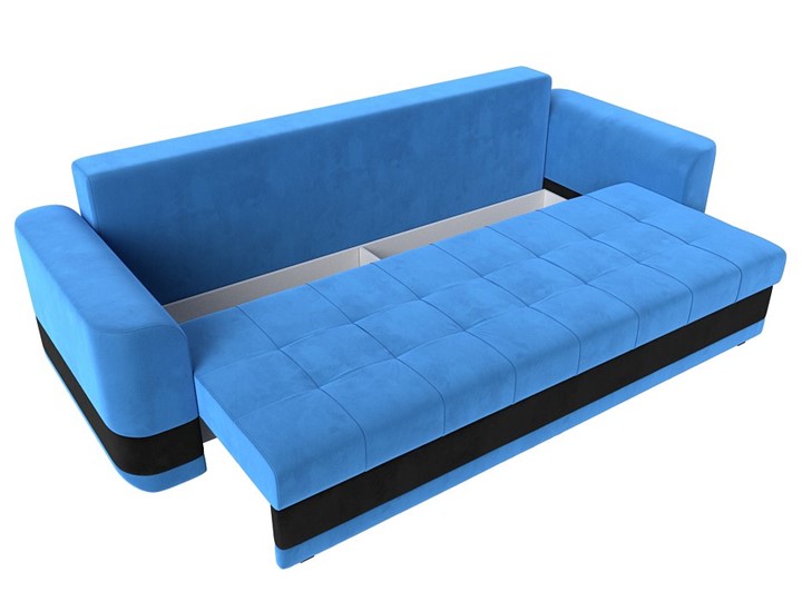Прямой диван Честер, Голубой/черный (велюр) в Екатеринбурге - изображение 5
