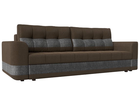 Прямой диван Честер, Коричневый/серый (рогожка) в Екатеринбурге - изображение