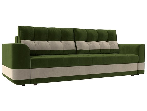 Прямой диван Честер, Зеленый/бежевый (вельвет) в Первоуральске - изображение