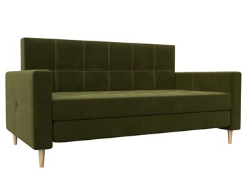 Прямой диван Лига-038, Зеленый (микровельвет) в Кушве
