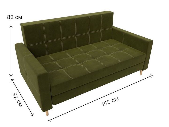 Прямой диван Лига-038, Зеленый (микровельвет) в Екатеринбурге - изображение 7