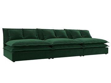 Прямой диван Лига-040 Лонг, Зеленый (Велюр) в Полевском