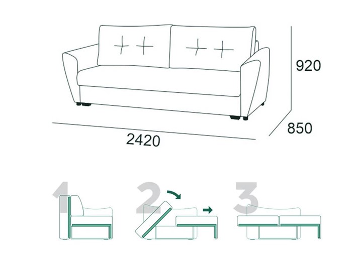 Прямой диван Мальта 1 К БД в Красноуфимске - изображение 5