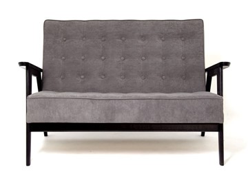 Прямой диван Ретро, двухместный (Темный тон / RS 15 - темно-серый) в Кушве - предосмотр 1