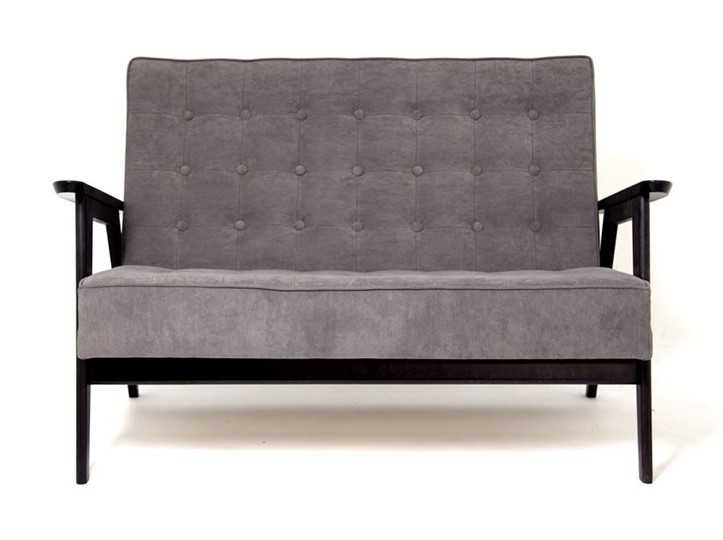 Прямой диван Ретро, двухместный (Темный тон / RS 15 - темно-серый) в Кушве - изображение 1