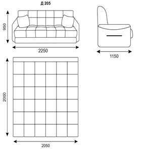 Прямой диван Токио 2 205 (НПБ) в Полевском - предосмотр 1