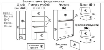 Диван Кровать-трансформер Smart (ШЛ+КД 1400+Пуф), шкаф левый, правый подлокотник в Екатеринбурге - предосмотр 1