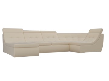 Модульный раскладной диван Холидей люкс, Бежевый (экокожа) в Кушве