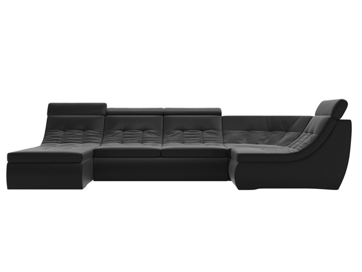 Модульный П-образный диван Холидей люкс, Черный (экокожа) в Екатеринбурге - изображение 3