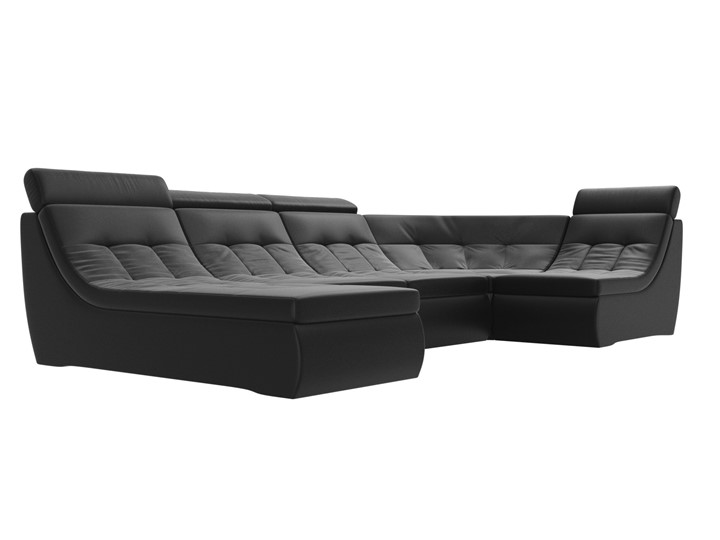 Модульный П-образный диван Холидей люкс, Черный (экокожа) в Екатеринбурге - изображение 4