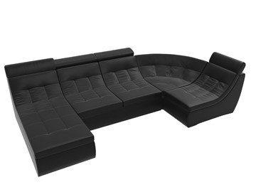 Модульный П-образный диван Холидей люкс, Черный (экокожа) в Екатеринбурге - предосмотр 5