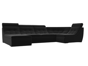 Модульный раскладной диван Холидей люкс, Черный (микровельвет) в Богдановиче