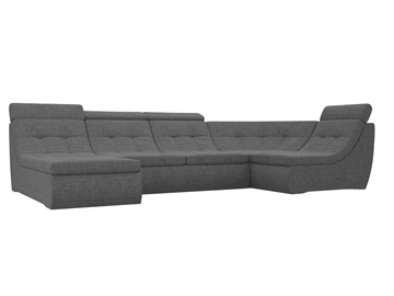 Модульный П-образный диван Холидей люкс, Серый (рогожка) в Первоуральске