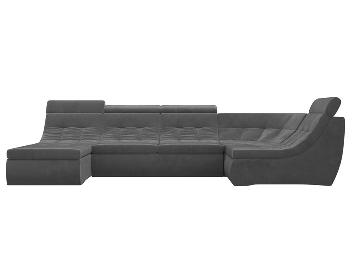 Модульный П-образный диван Холидей люкс, Серый (велюр) в Екатеринбурге - изображение 3