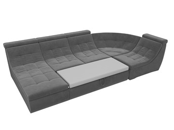 Модульный П-образный диван Холидей люкс, Серый (велюр) в Екатеринбурге - предосмотр 7
