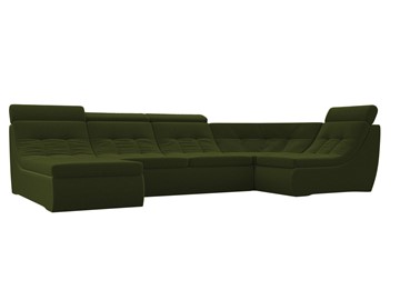 Модульный П-образный диван Холидей люкс, Зеленый (микровельвет) в Первоуральске