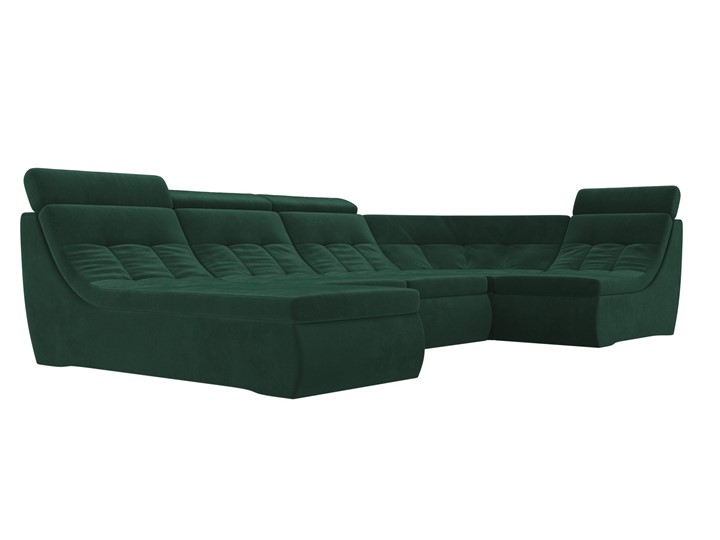 Модульный П-образный диван Холидей люкс, Зеленый (велюр) в Екатеринбурге - изображение 4