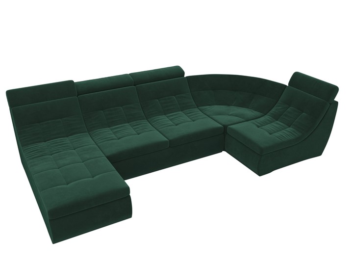 Модульный П-образный диван Холидей люкс, Зеленый (велюр) в Екатеринбурге - изображение 5