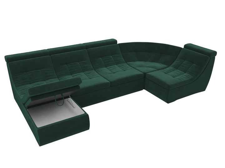 Модульный П-образный диван Холидей люкс, Зеленый (велюр) в Екатеринбурге - изображение 6