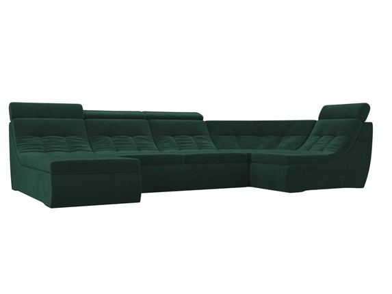 Модульный П-образный диван Холидей люкс, Зеленый (велюр) в Екатеринбурге - изображение