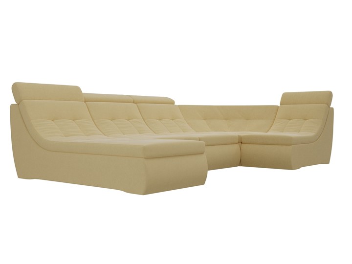 Модульный П-образный диван Холидей люкс, Желтый (микровельвет) в Первоуральске - изображение 4