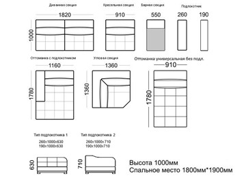 Угловая секция Марчелло 1360х1360х1000 в Екатеринбурге