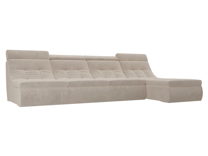 Модульный раскладной диван Холидей люкс, Бежевый (велюр) в Первоуральске - изображение