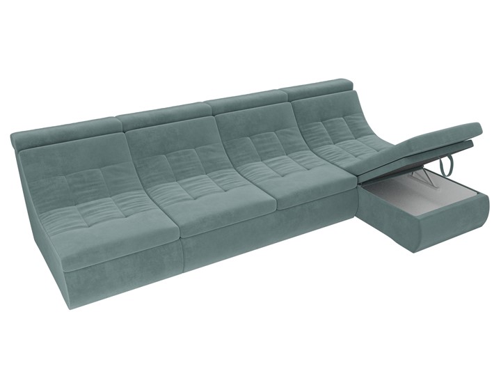 Большой модульный диван Холидей люкс, Бирюзовый (велюр) в Первоуральске - изображение 7