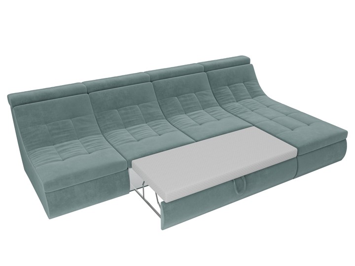 Большой модульный диван Холидей люкс, Бирюзовый (велюр) в Первоуральске - изображение 8
