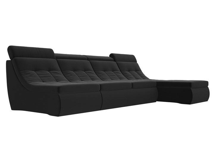 Большой модульный диван Холидей люкс, Черный (микровельвет) в Екатеринбурге - изображение 4