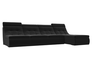 Большой модульный диван Холидей люкс, Черный (микровельвет) в Каменске-Уральском