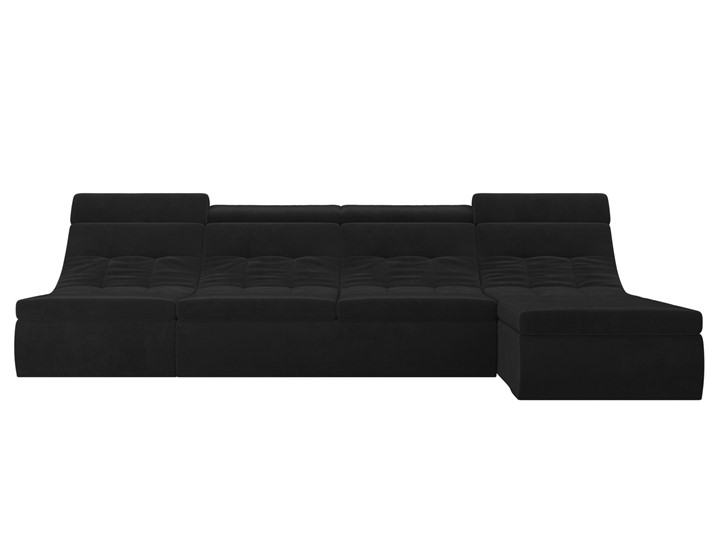 Модульный угловой диван Холидей люкс, Черный (велюр) в Екатеринбурге - изображение 3