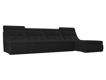 Модульный угловой диван Холидей люкс, Черный (велюр) в Первоуральске