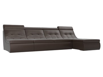 Большой модульный диван Холидей люкс, Коричневый (экокожа) в Ревде