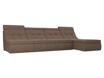 Модульный угловой диван Холидей люкс, Коричневый (рогожка) в Первоуральске