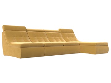 Модульный угловой диван Холидей люкс, Желтый (микровельвет) в Первоуральске