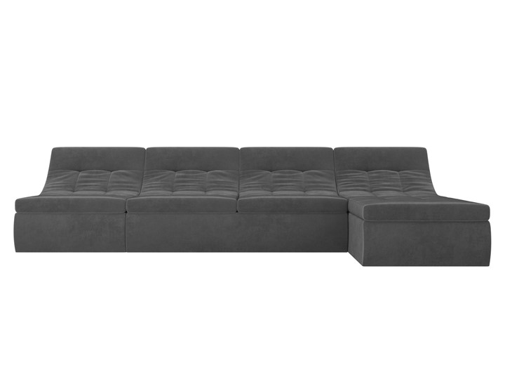 Большой модульный диван Холидей, Серый (велюр) в Первоуральске - изображение 3
