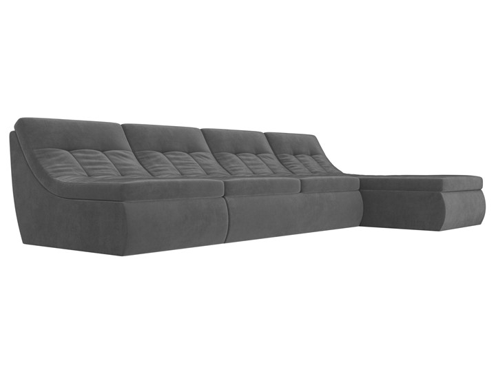 Большой модульный диван Холидей, Серый (велюр) в Первоуральске - изображение 4