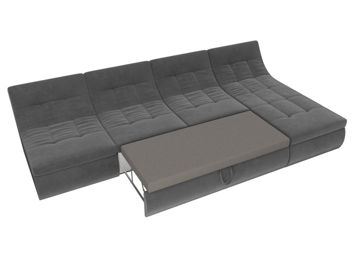 Большой модульный диван Холидей, Серый (велюр) в Первоуральске - изображение 7