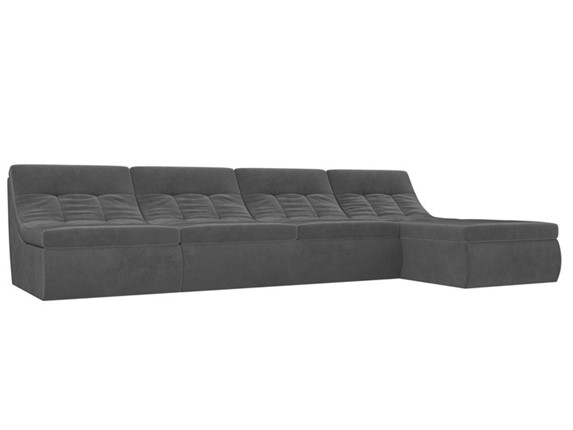 Большой модульный диван Холидей, Серый (велюр) в Первоуральске - изображение
