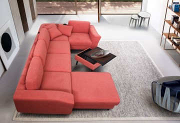 Модульный диван Томас с широкими подлокотниками и пуф-столик с подъемным механизмом в Ирбите - предосмотр 1